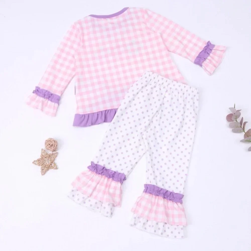 Boutique Easter Bunny Rabbit Girls Tunic & Ruffle Leggings Outfit